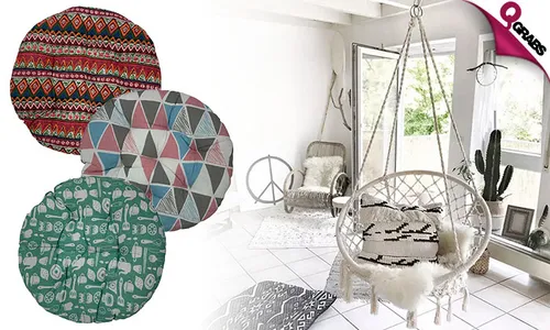 Indoor/Outdoor Hanging Chair Hammock with Cushion!
